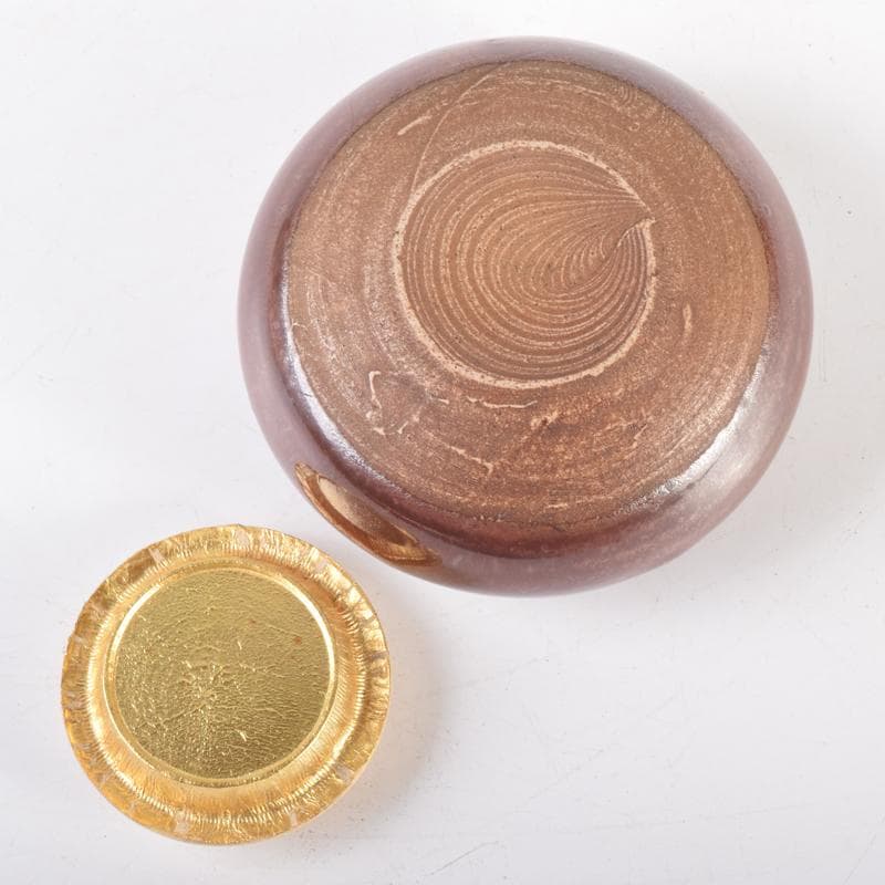 茶道具 京焼 平安 森岡嘉祥造 瀬戸 大海茶入 仕覆付 共箱 V