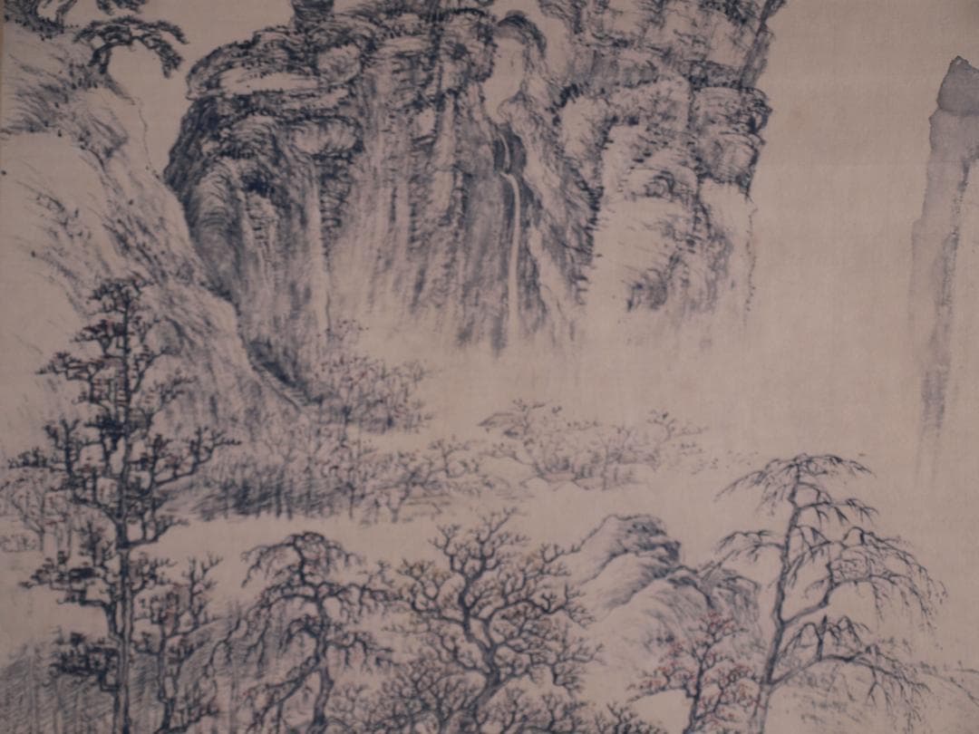 骨董市仕入れ品 中国清時代の肉筆掛軸 邹一桂作 激安骨董品 DE787A7-3