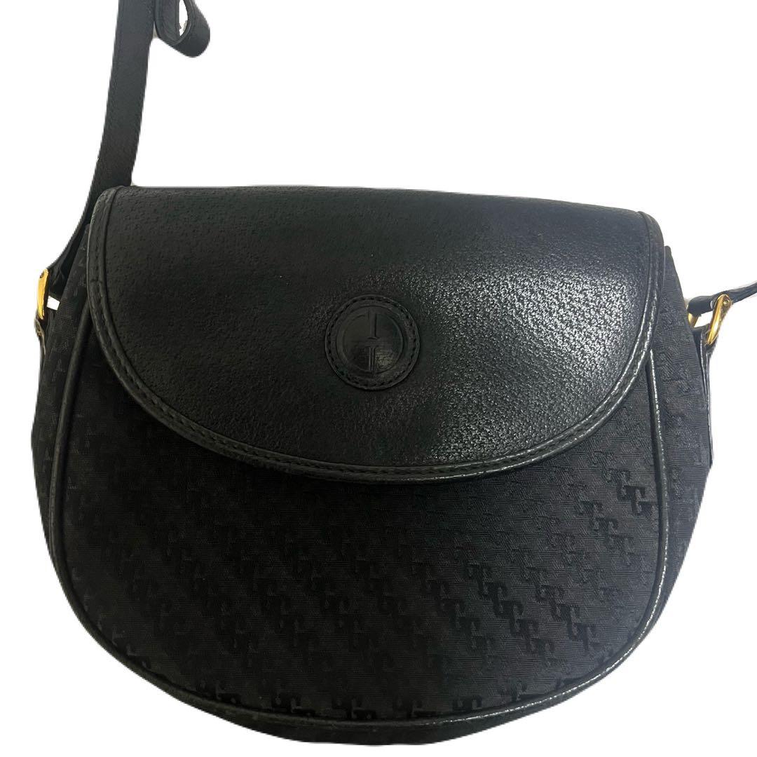 gucci ショルダーバッグ　ワンショルダー　オールドグッチ　ブラック　レザー