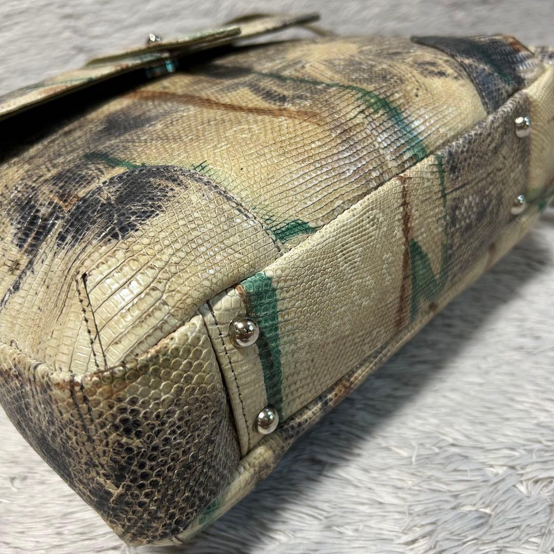 JRA認定 エキゾチックレザー リザード ショルダーバッグ　ハンドバッグ