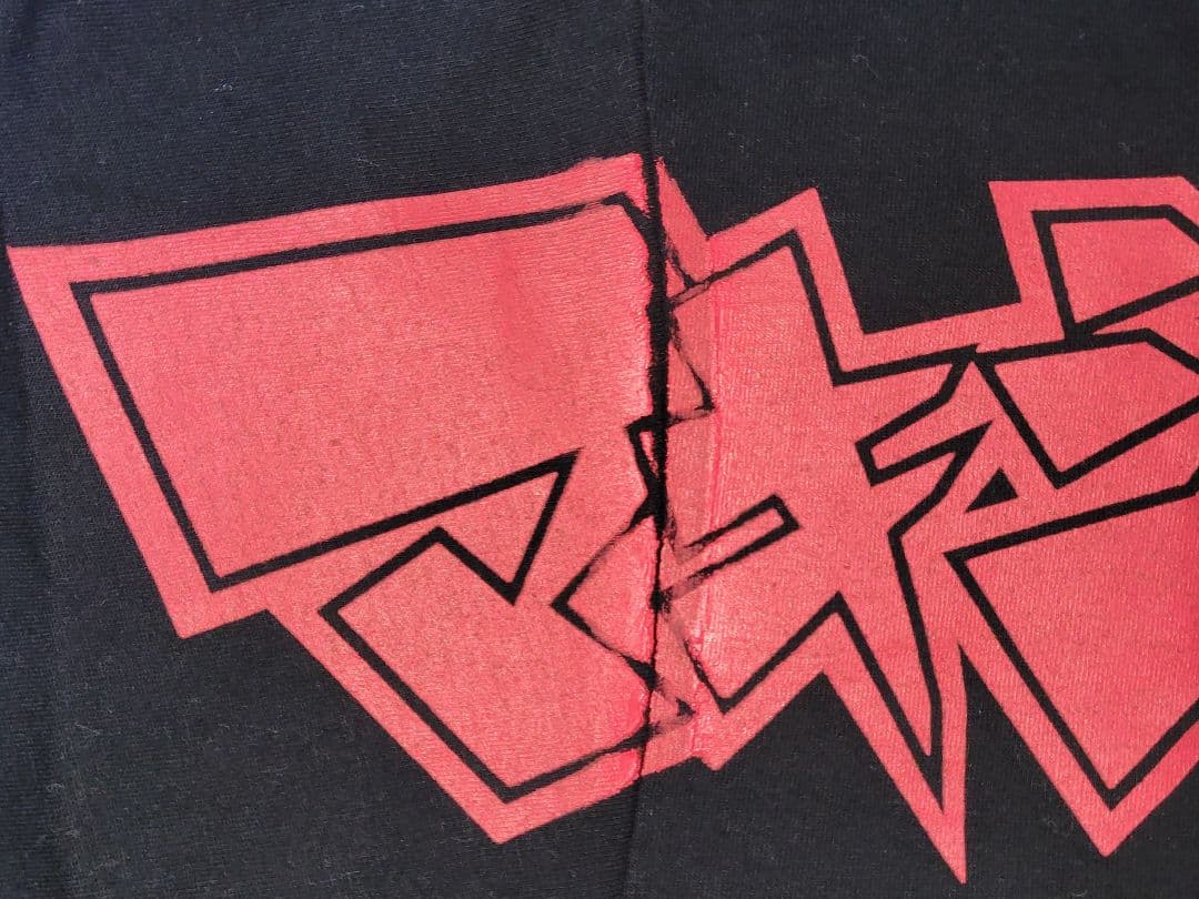 マキシマムザホルモン　メタルポーズＴシャツ(白x青) (黒)　L