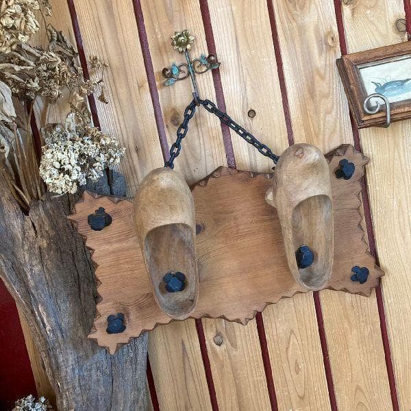 ヴィンテージ*ウッド サインボード*木製 看板*クロンプ木の靴シューズ*店舗什器 ヴィンテージ*ウッド サインボード*木製 看板*クロンプ木の靴シューズ