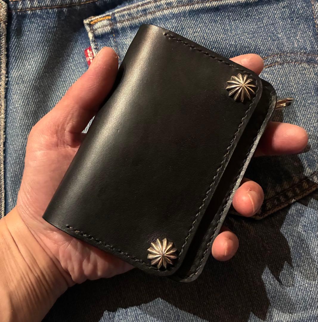 トラッカーウォレット　ショートサイズ　シルバー925アポロコンチョカスタム