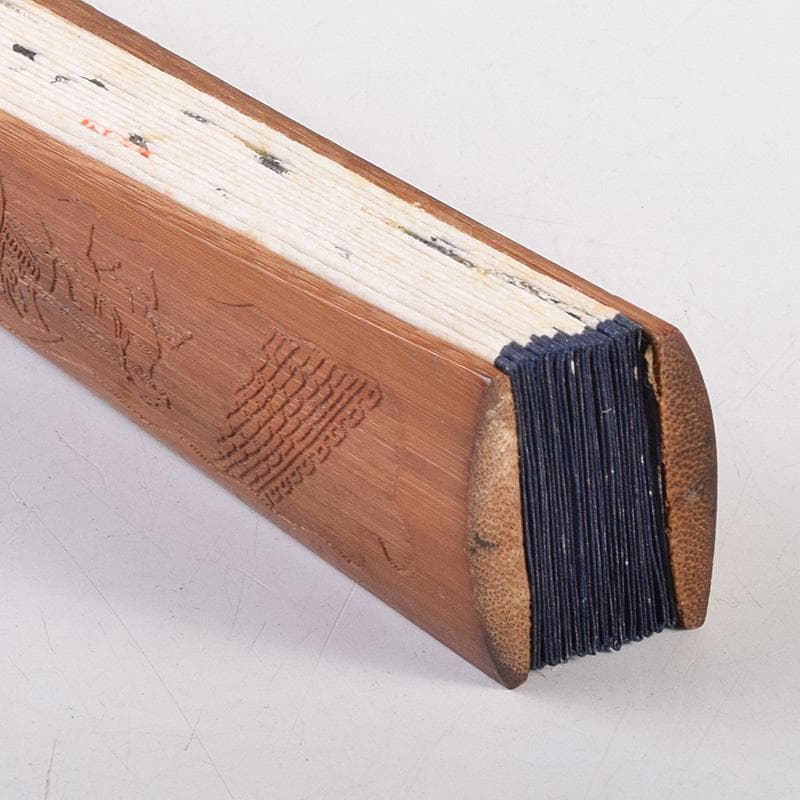 中国 雲溪竹人刻親骨 水墨画 漢詩花図 扇子 M R8802 - メルカリ