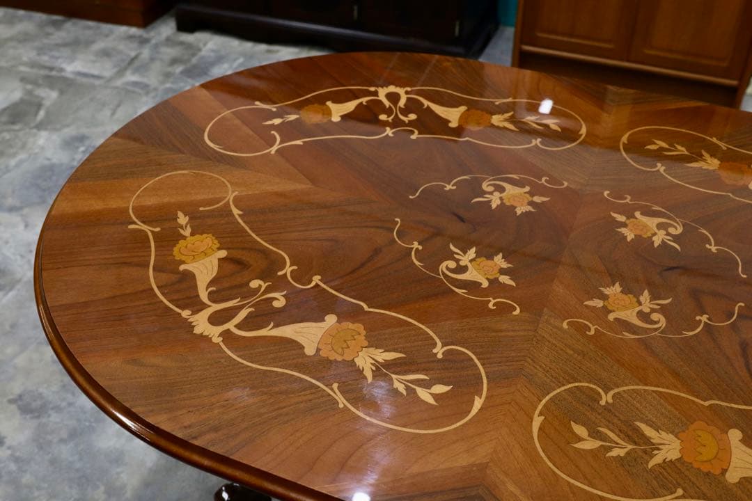 GMIK245◯イタリア製 クラシック ダイニングテーブル 食卓テーブル アン