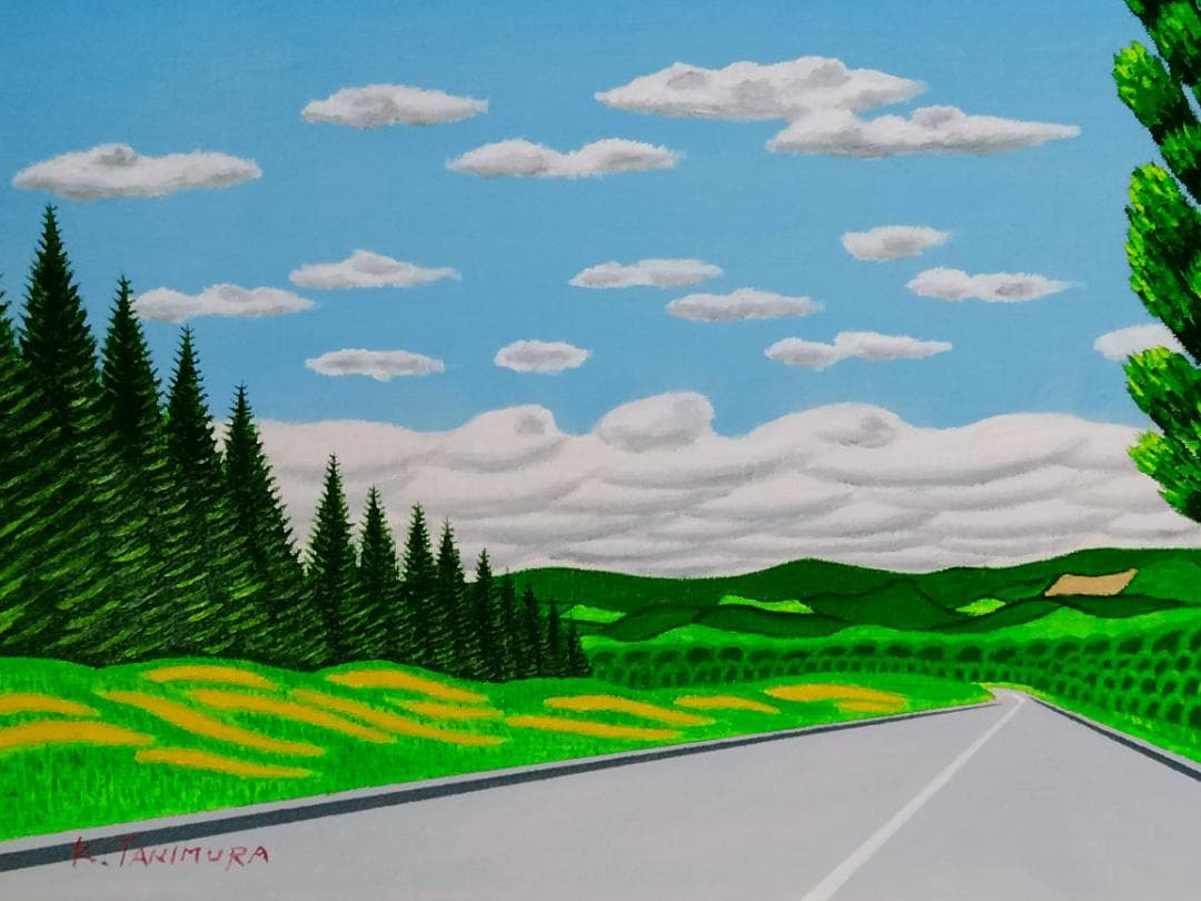 ☆ケンとメリーの大木・肉筆油彩画・F6キャンバス