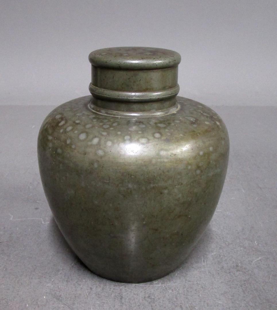 茶道具［錫茶壷］煎茶道具　茶入れ Japan Antique 古錫 純錫 中村半造 茶壺 煎茶 道具 錫 茶壷 茶入