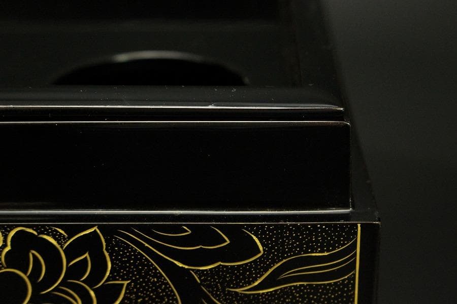 輪島塗 宝相花 沈金 茶箱 未使用(ZE515)