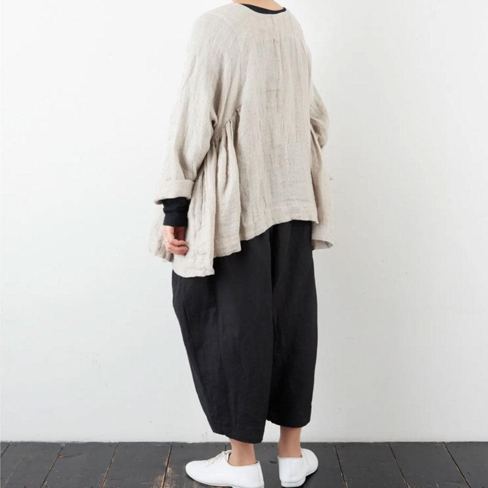 Veritecoeur カディ リネン ギャザー イージー パンツ 手織り