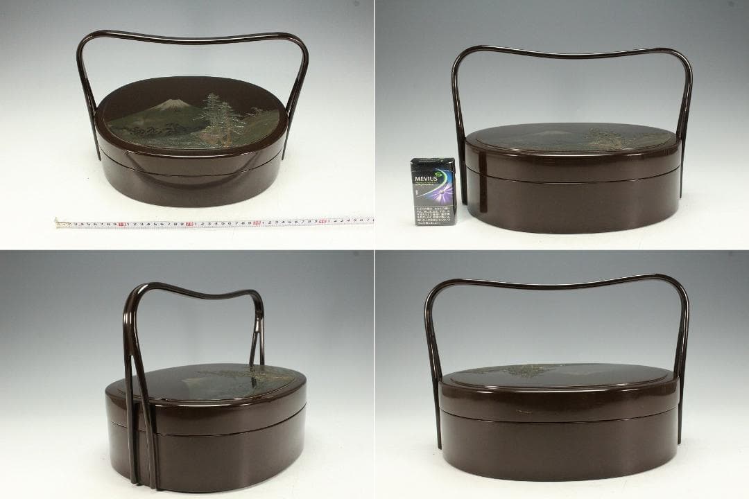 煎茶 高蒔絵 手堤茶櫃 時代物(K-A756)