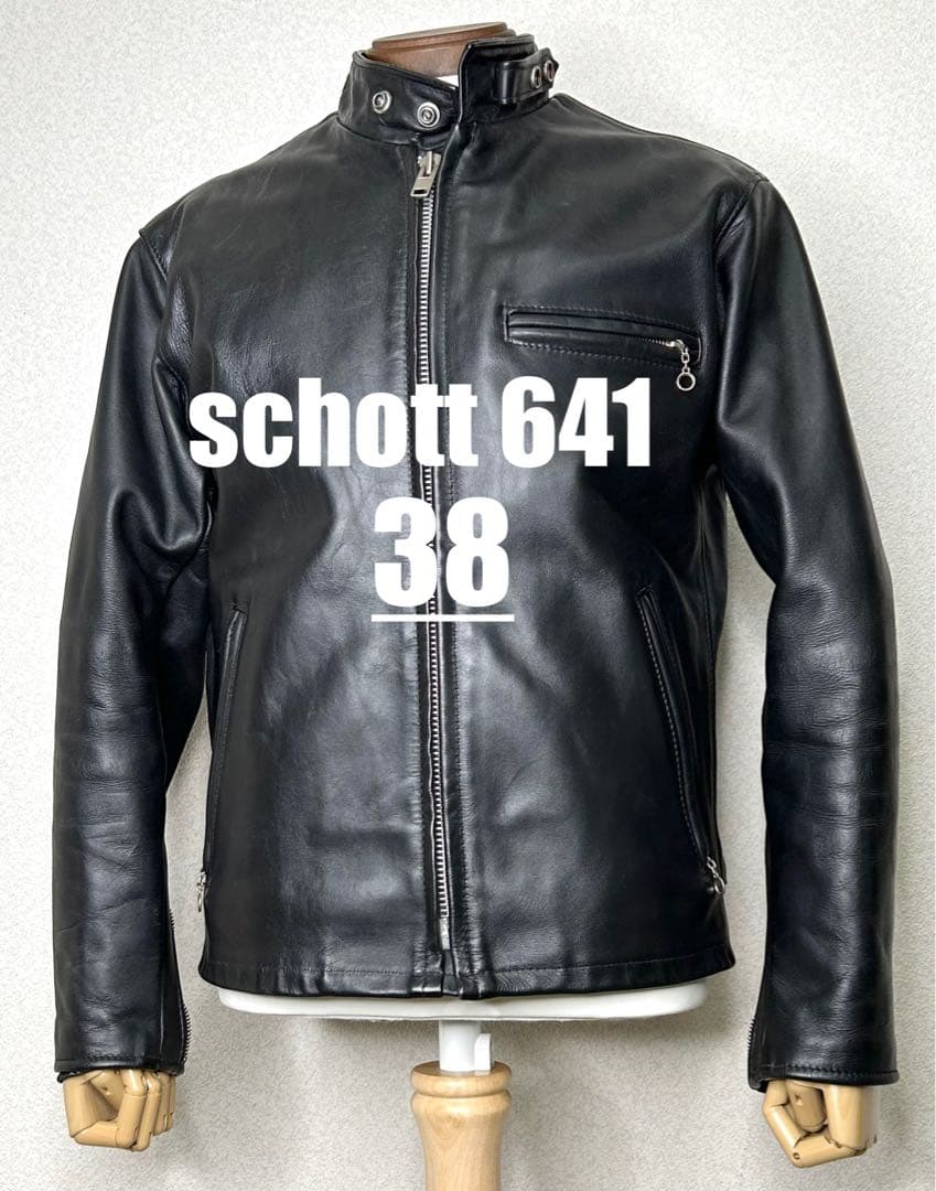 ⑨schott【38】641 ライナー付 米国製◇牛革ジャン ハーレーgpz