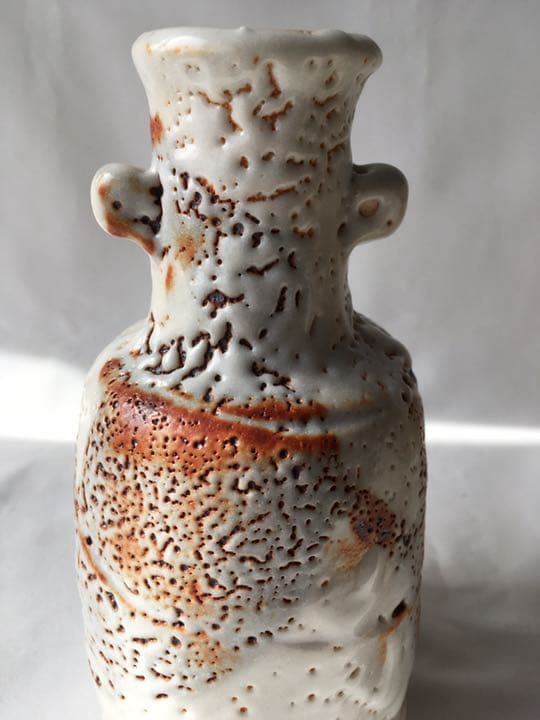 志野焼　美濃　仙山窯　安藤日出武　花瓶　花入　共箱　未使用品