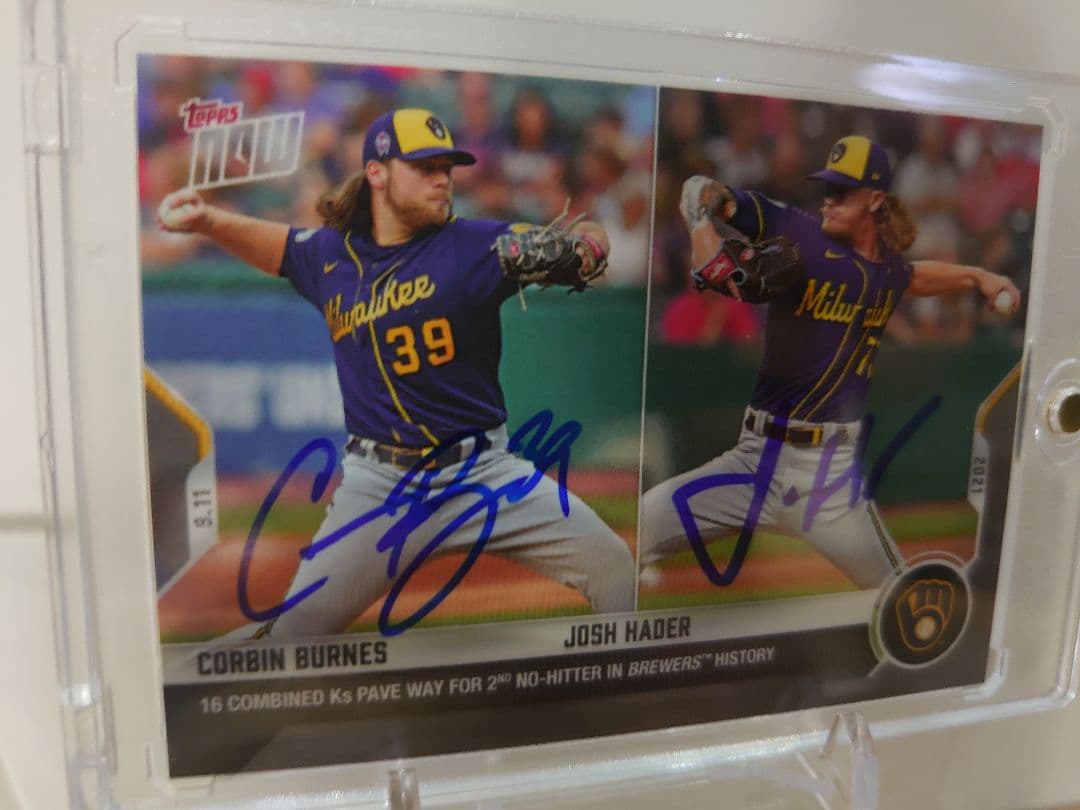 直筆サイン topps now CORBIN BURNES JOSH HADER