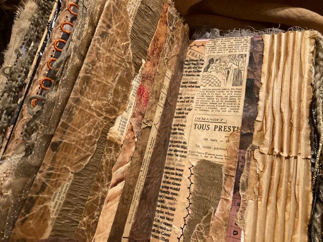 男前ジャンクジャーナル　雑記帳　数字　革タグ　ペイント　アンティーク