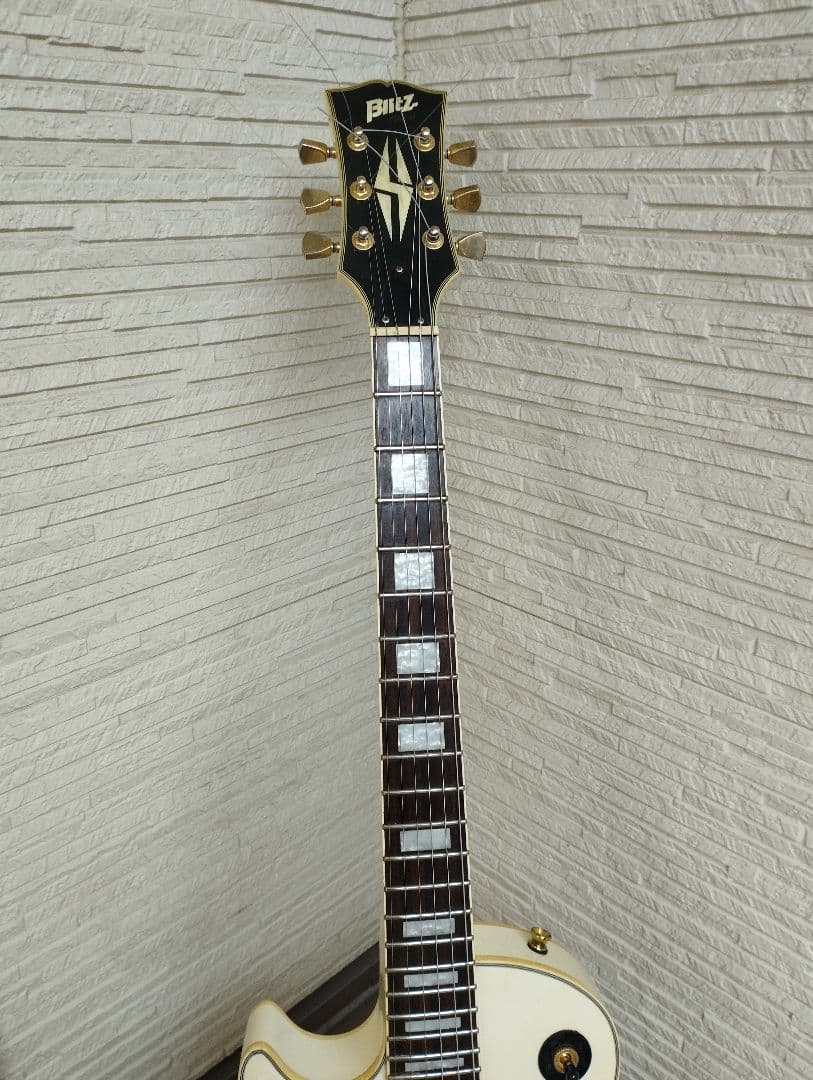 レフティ】Blitz ブリッツ レスポールカスタム クリームホワイト