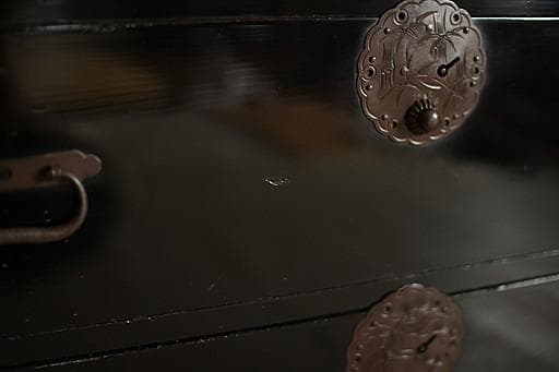 綺麗な丸金具庄内箪笥 3段 中桐 タンス 収納 古家具 古民家 時代