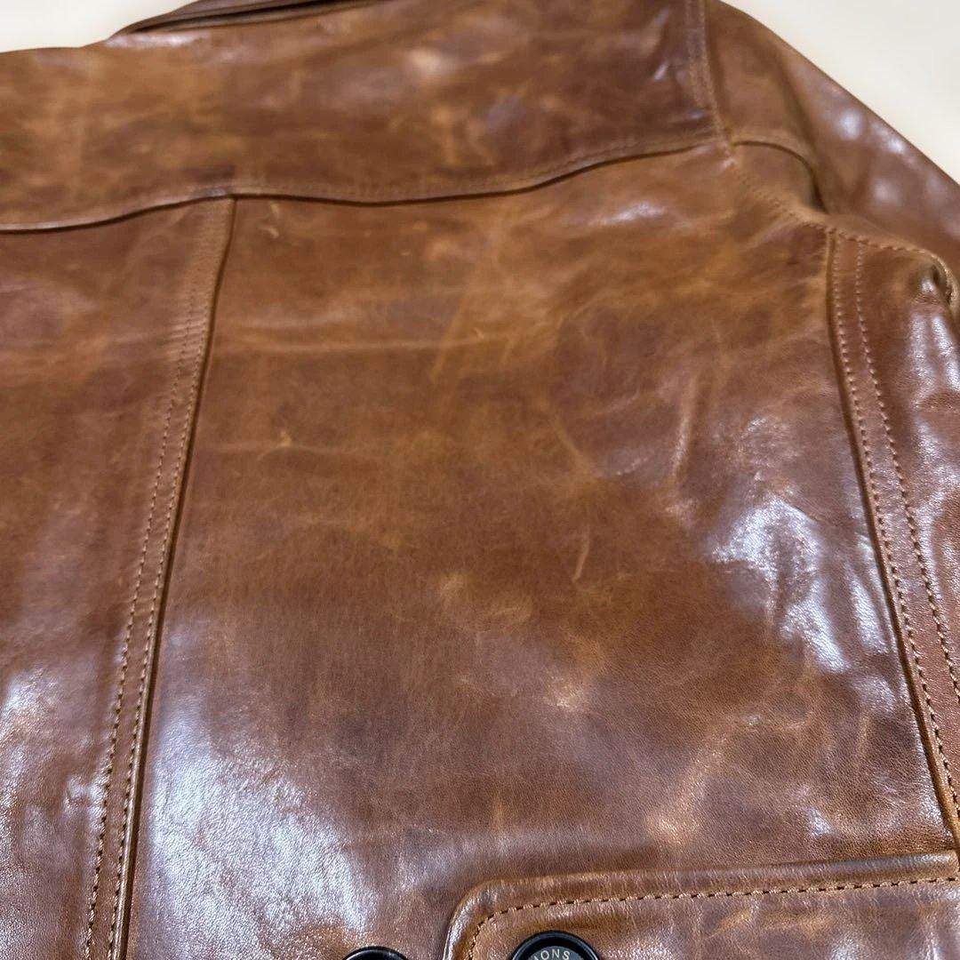 琥珀色 ワックスホースハイド スイッチマン レザージャケット