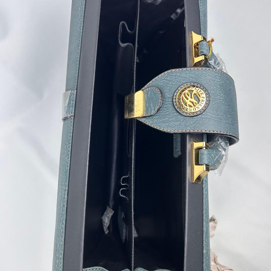 【新品未使用】Live Friend 象革 ビジネス ダレスバッグ 鍵付 緑