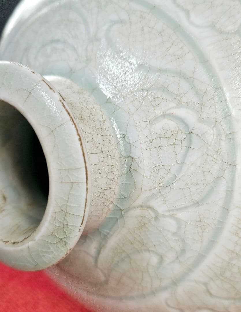 中国古美術 中国古陶磁器 古玩 青白磁 影青 彫花文 瓶 罐