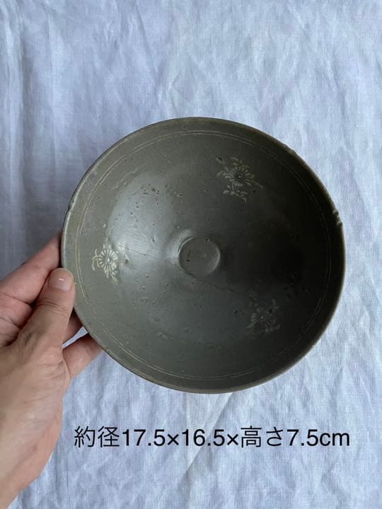 李朝 青磁 三島 印花鉢