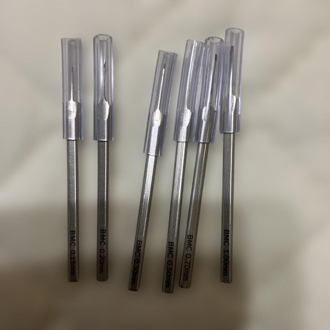 スジボリ堂 新お試しセットBMCタガネ6本セット ホルダー5個とガイド