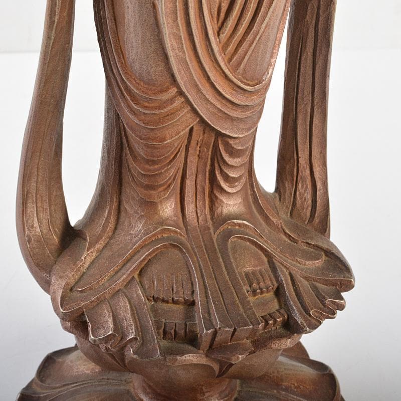 文化勲章受章　彫塑家　澤田政廣作　ブロンズ　聖観音菩薩像　F　R7123B