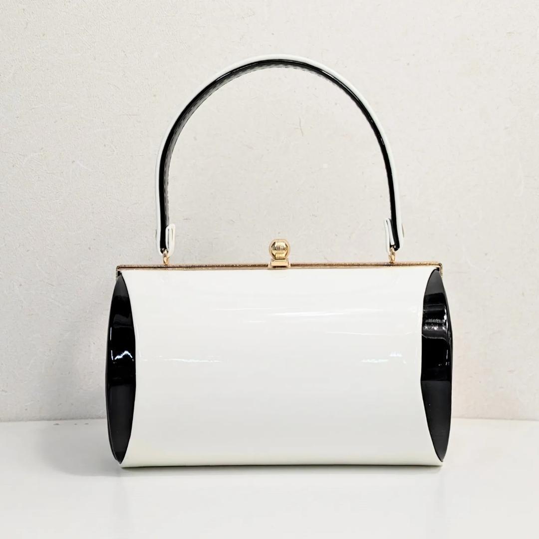 和装 草履バッグセット 振袖用 エナメル 白 黒 フリーサイズ w18-5