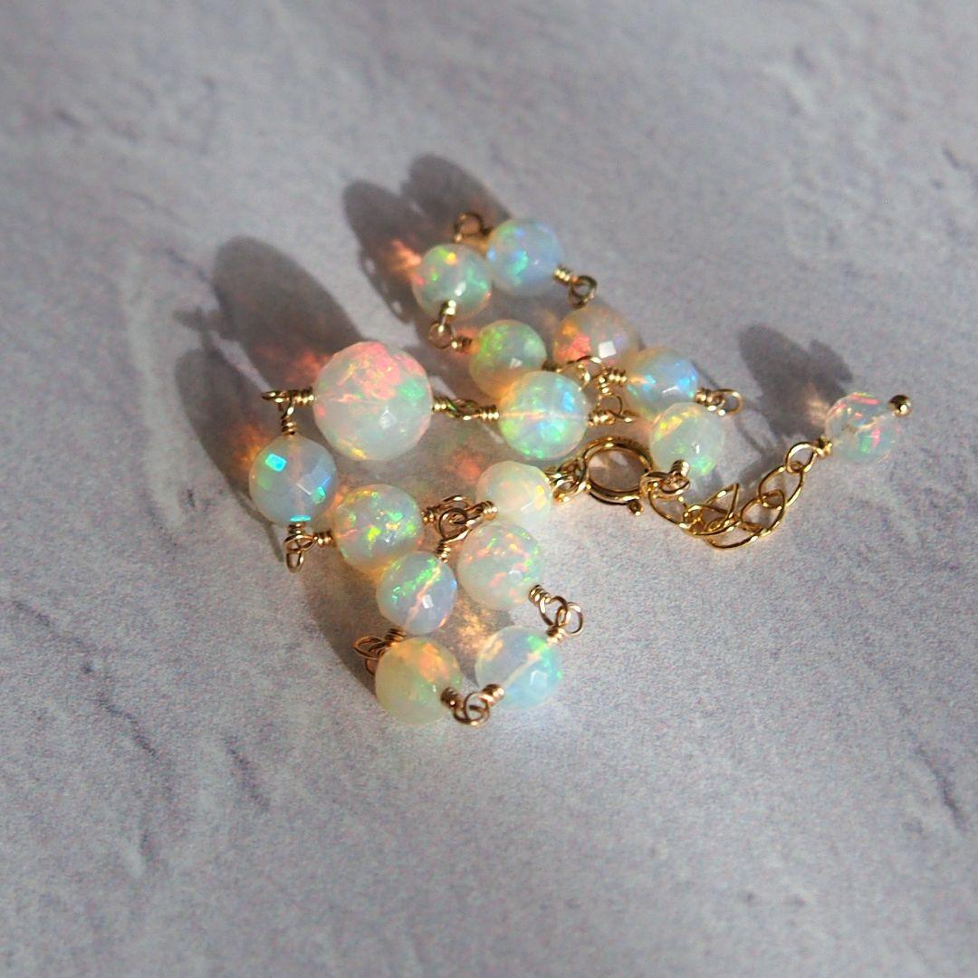 shilo様　AAA+ エチオピア産　プレシャスオパール　ブレスレット14kgf