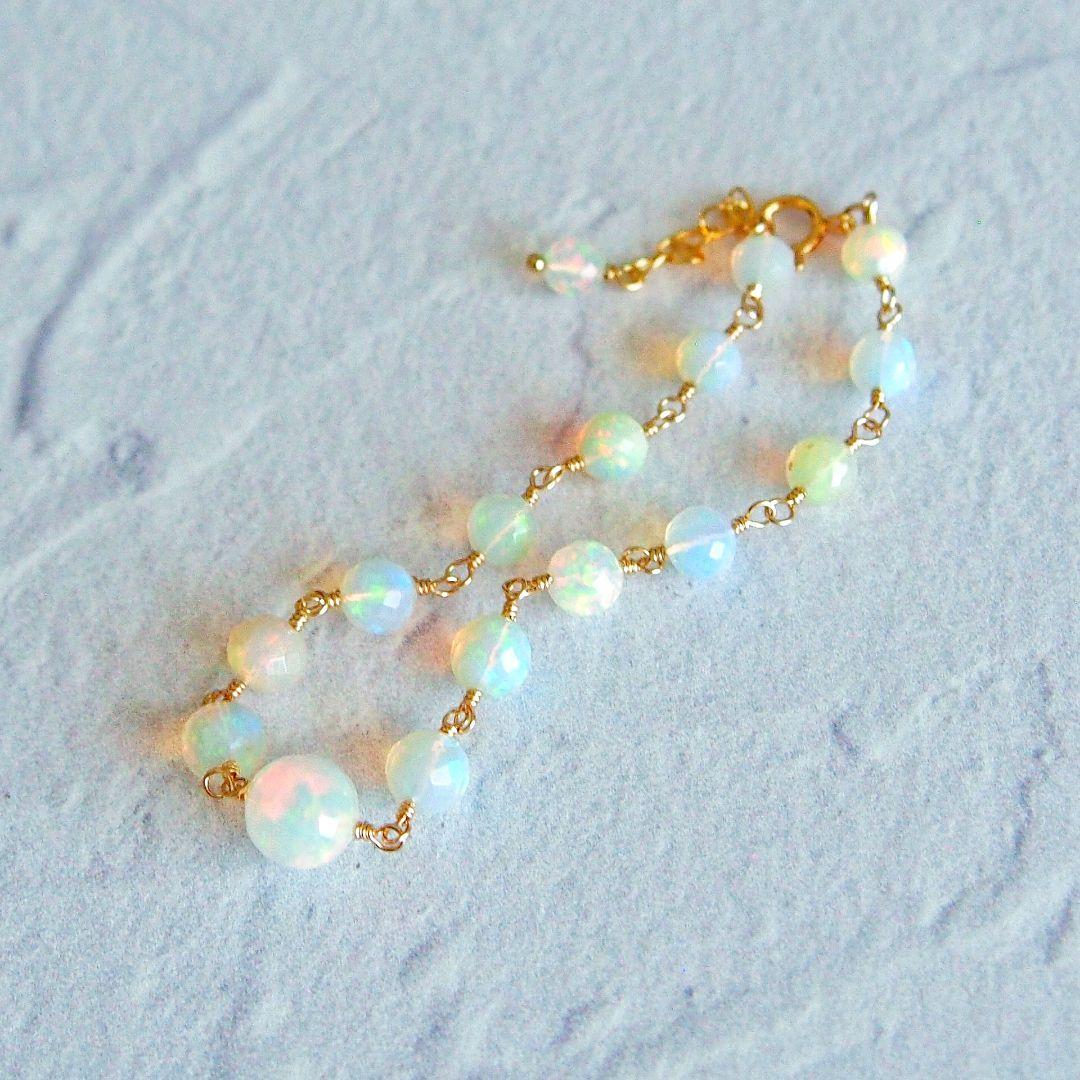 shilo様　AAA+ エチオピア産　プレシャスオパール　ブレスレット14kgf