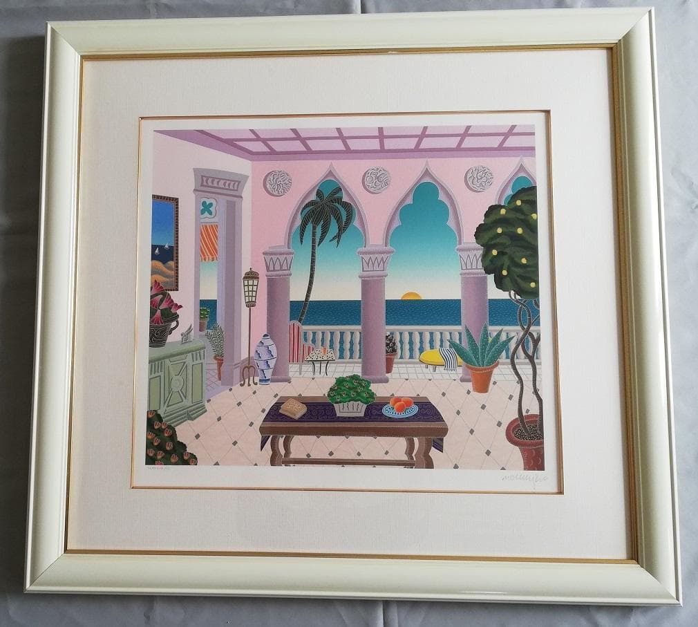 美品トーマス・マックナイト「Aegean～」シルクスクリーン 直筆サイン