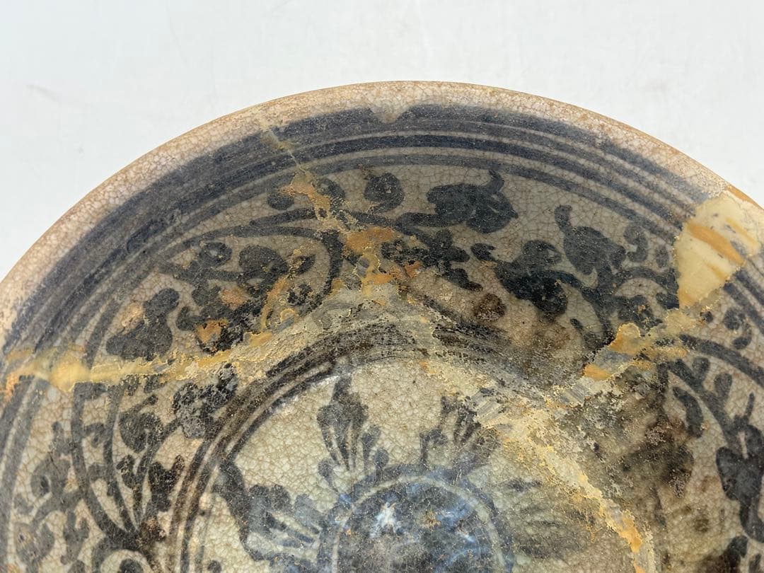 古安南　染付　花卉紋お碗② アンティーク　送料込み251114