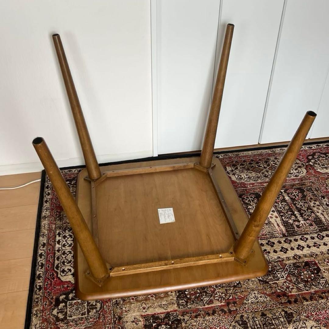 ダイニングテーブル 正方形　750mm ミッドセンチュリー　ウォルナット