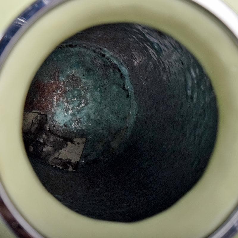 七宝焼　四君子文　花瓶　唐木台・時代箱付　M　R8383B