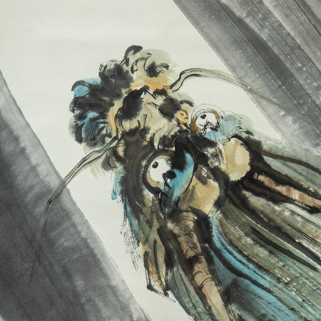 掛軸-1246　小林五浪　龍　共箱　太巻　二重箱