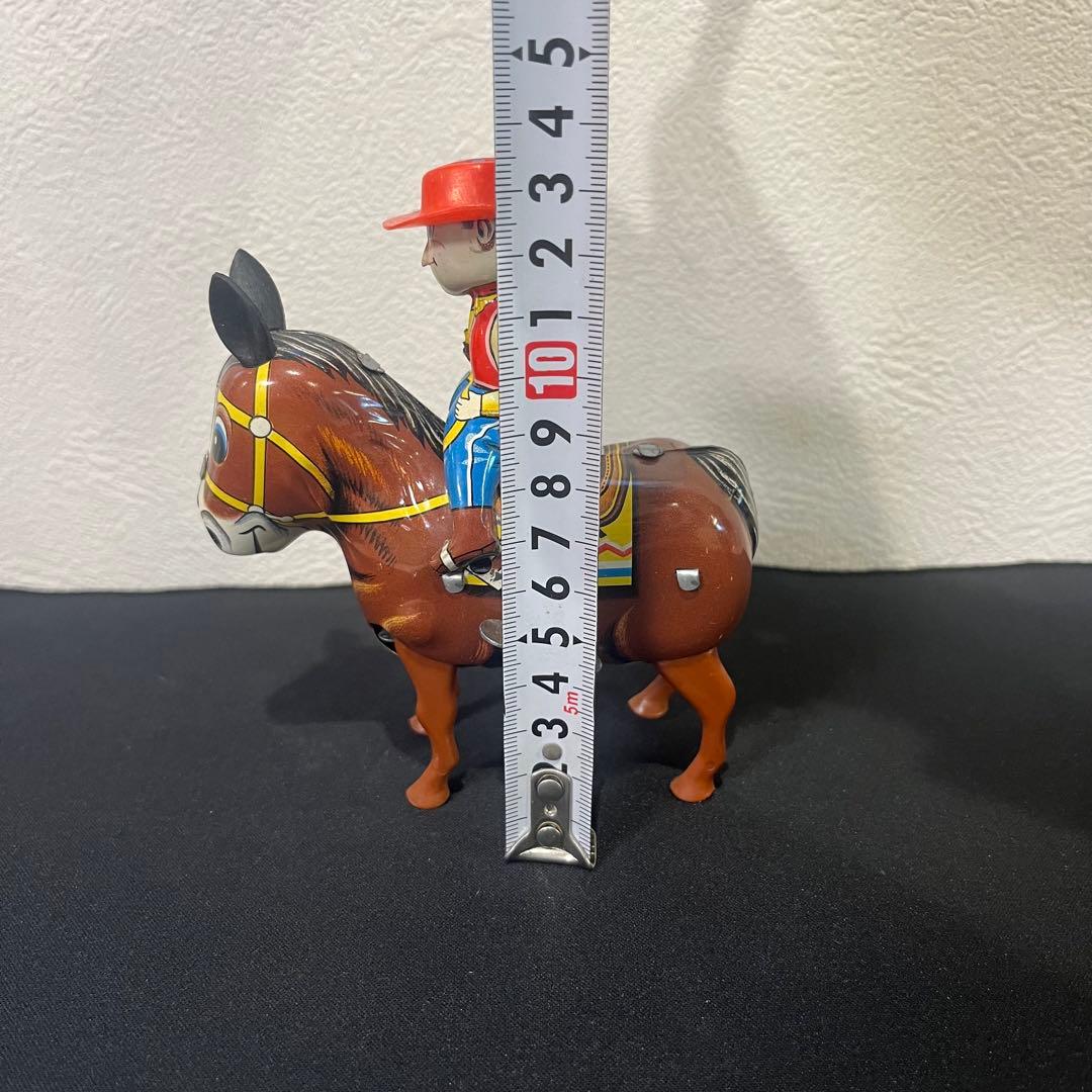 昭和レトロ ブリキ製 カウボーイ ゼンマイ トイ ビンテージ 馬のおもちゃ