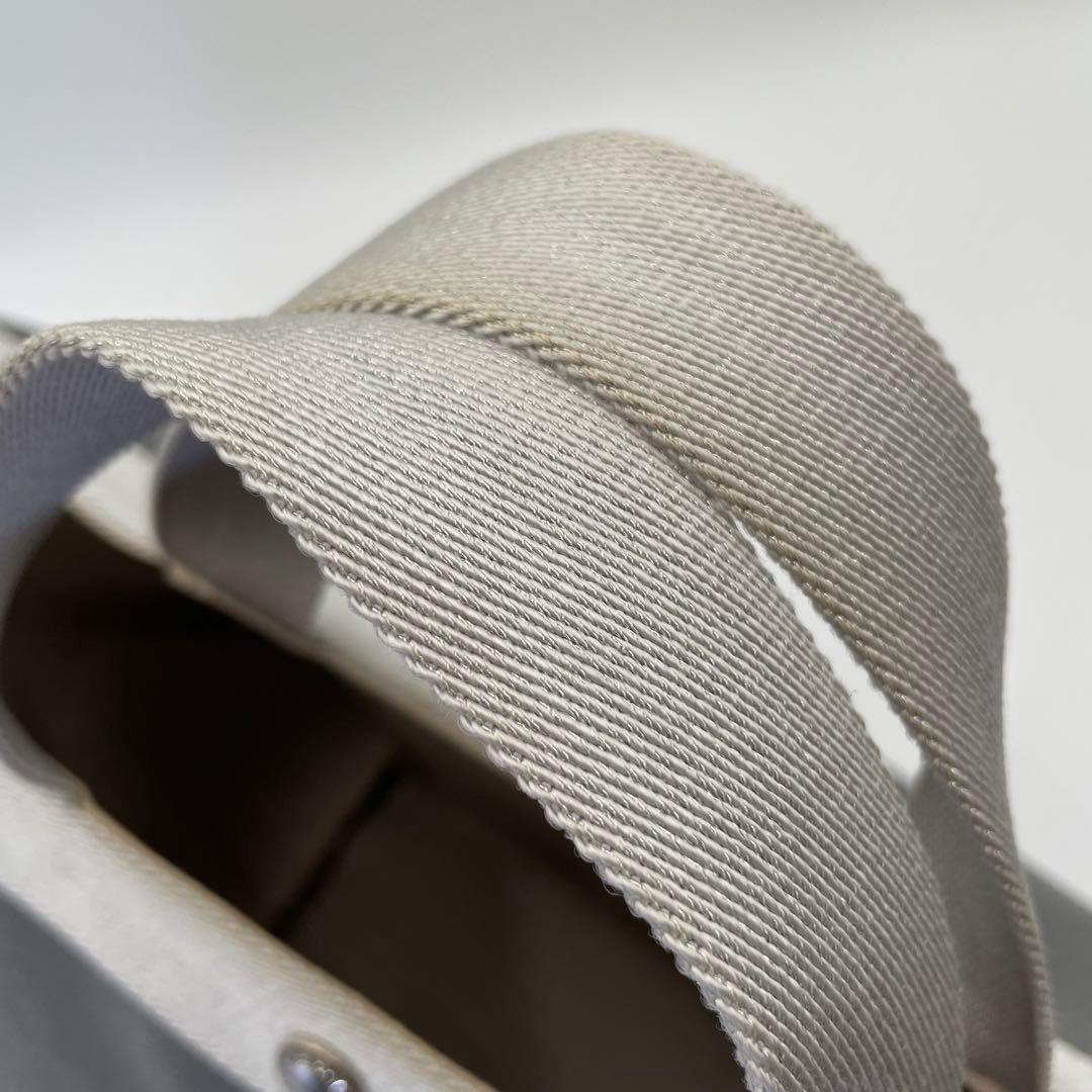 美品 エルベシャプリエ ハンドバッグ 舟型トート L 725GP レザー グレー