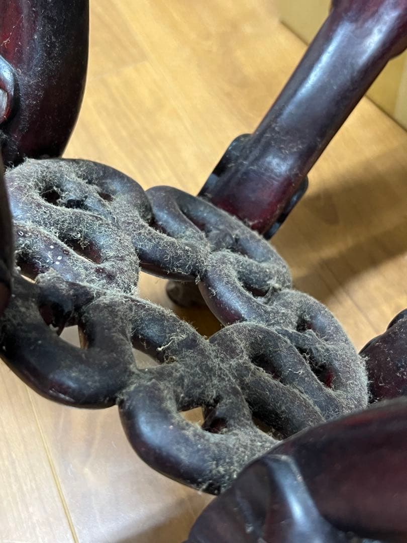 極上 古美術 清朝 紫檀台 物置 倉庫整理品F--3