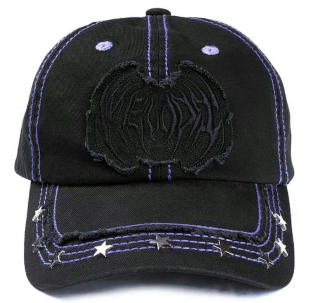 EC Melodi Black Purple Star Studded Hat