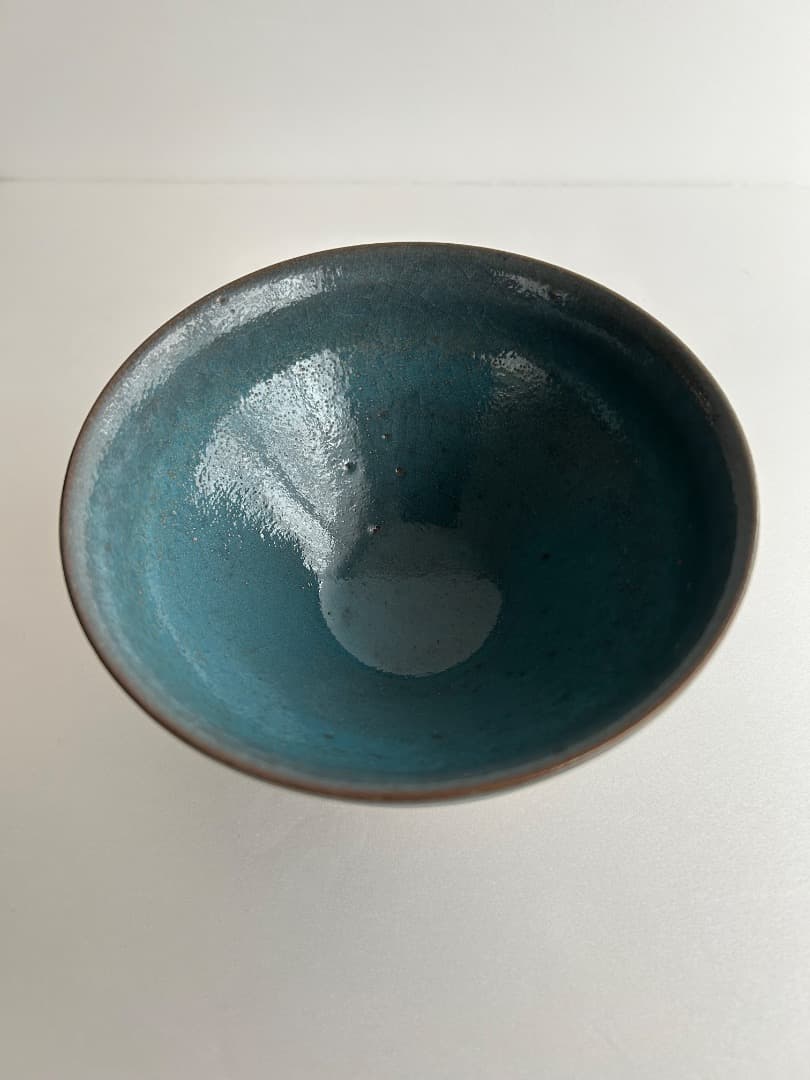 碧釉 天目茶盌　(加藤達次作) \"水\"