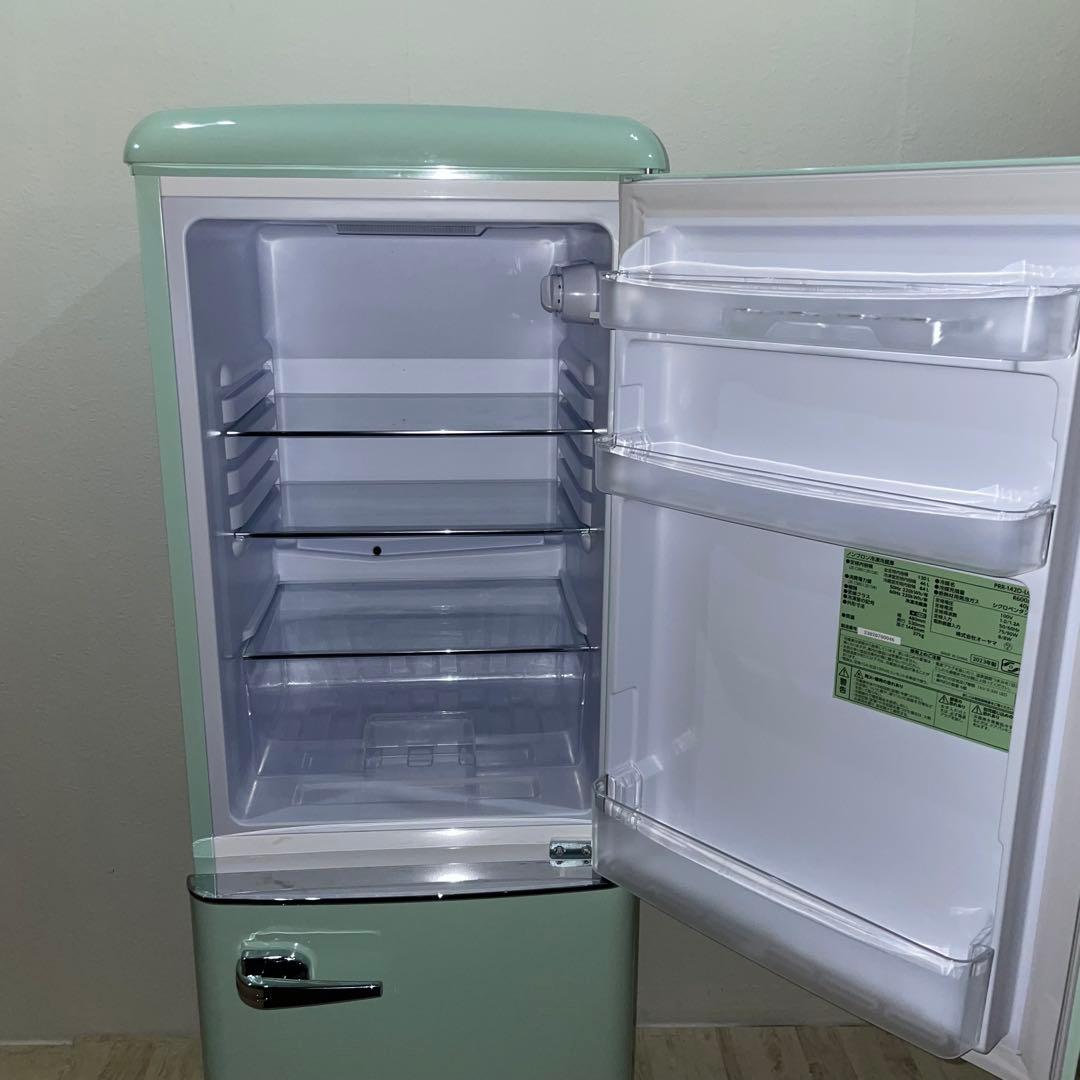 【極美品】送料設置無料　IRIS OHYAMA　レトロ冷蔵庫　130L 新生活