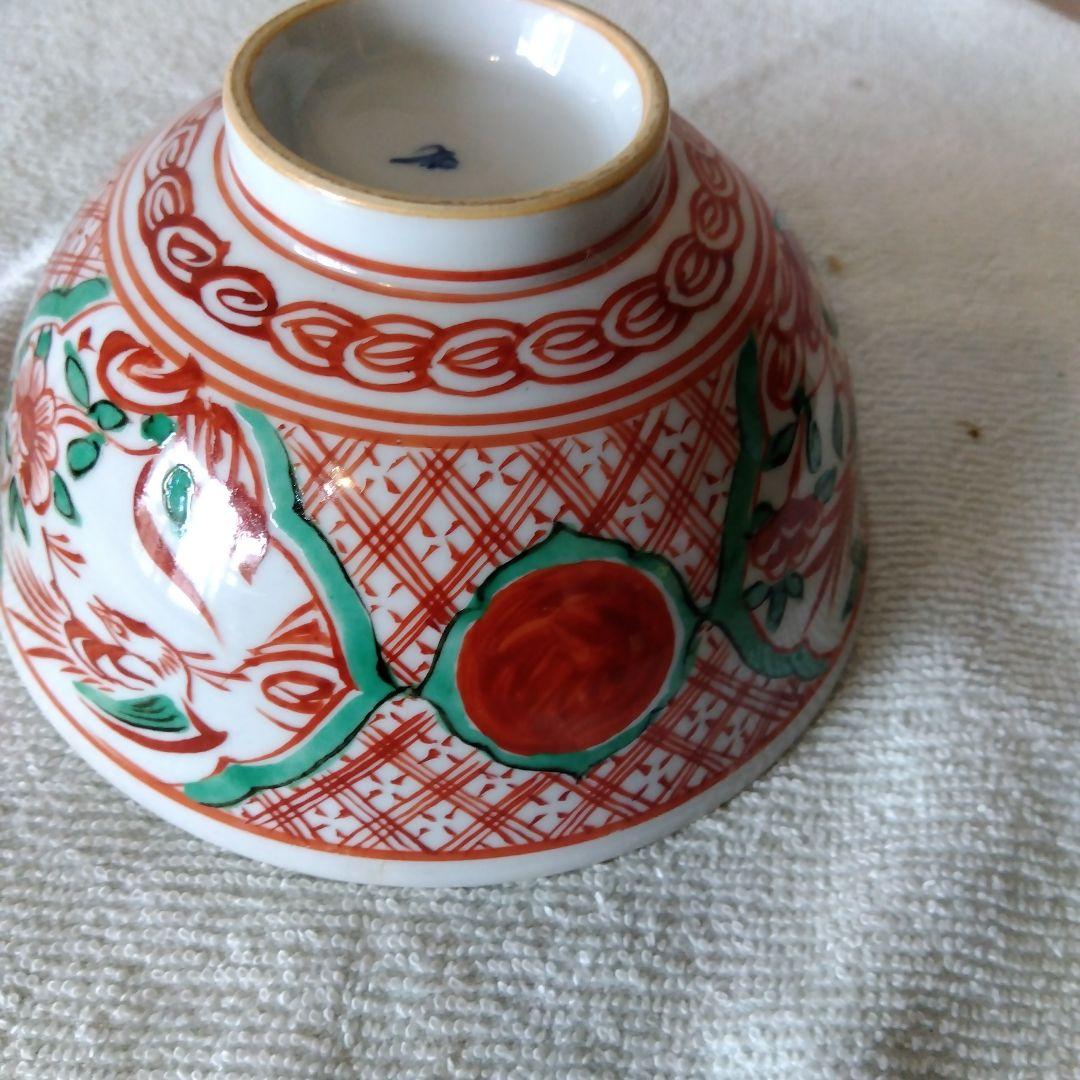 新*仏様 【井上　規】赤呉須花鳥　茶碗