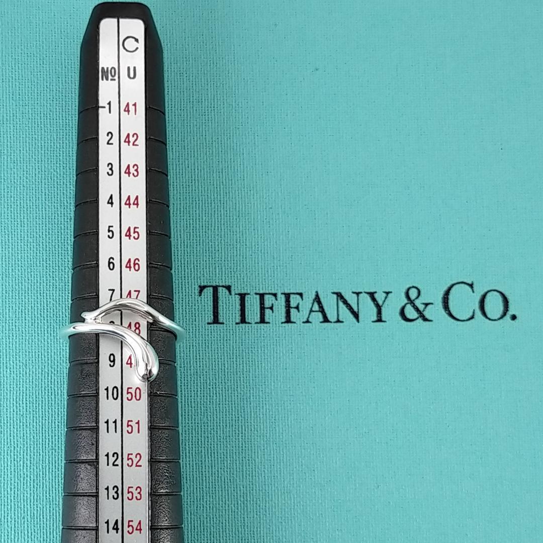 ●SALE●【ティファニー】ティアドロップ　ウェーブ　リング　８号　2309