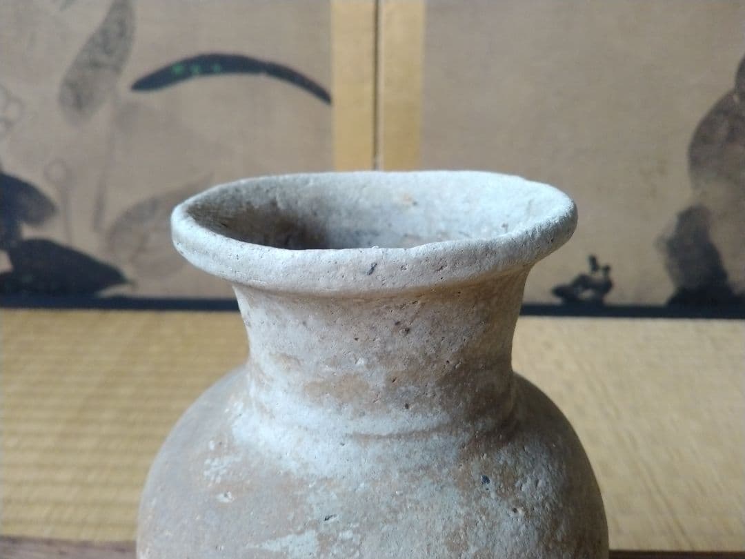 平安時代頃 須恵器瓶 骨董 古美術 仏教美術 茶道具 華道 花器 土器 徳利