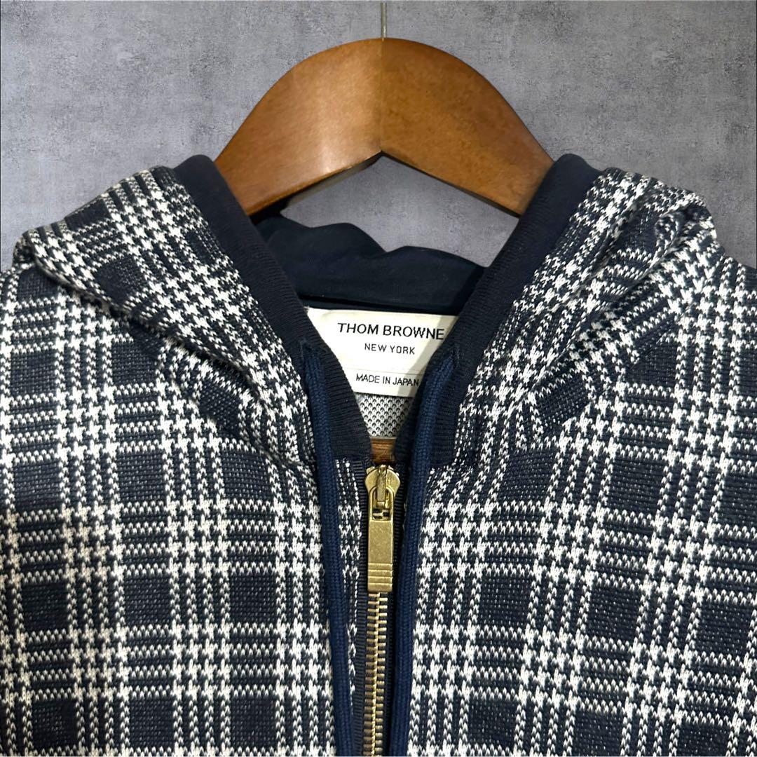 【美品】トムブラウン 4bar マイクロチェック ジャガード パーカー