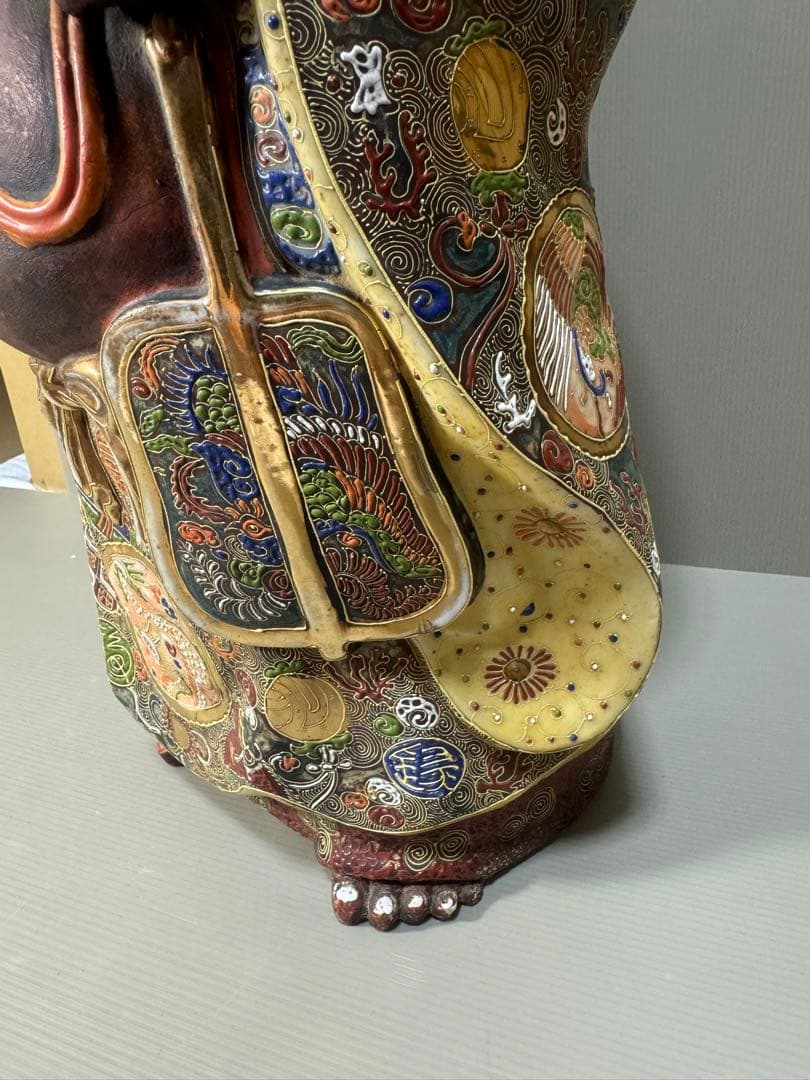 2306 九谷焼 布袋 縁起物 七福神 置物 特大 高60cm 神仏物 時代物