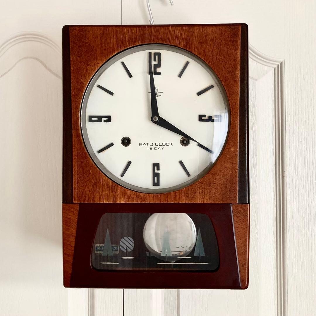 美品・完動品】 昭和レトロ 振り子時計 ボンボン時計 佐藤時計 - メルカリ