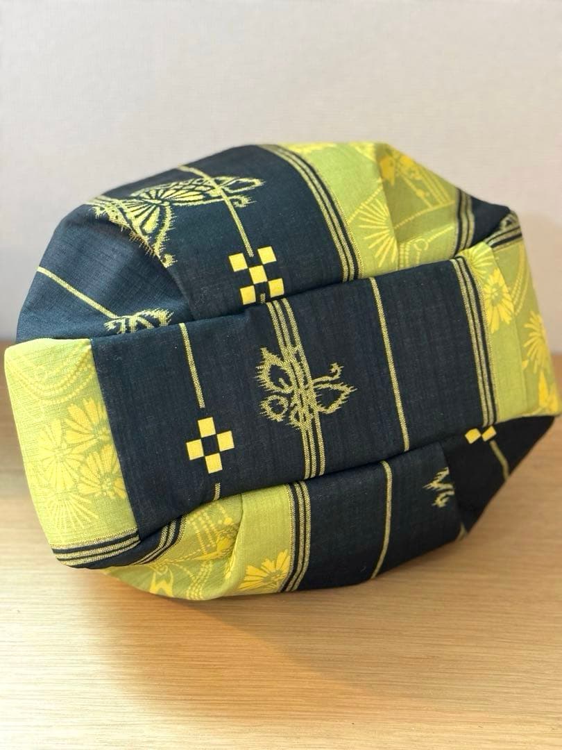 和装バック　着物バック　琉球柄　蝶と鯉みんさー柄（黄色）　入学卒業結婚七五三振袖