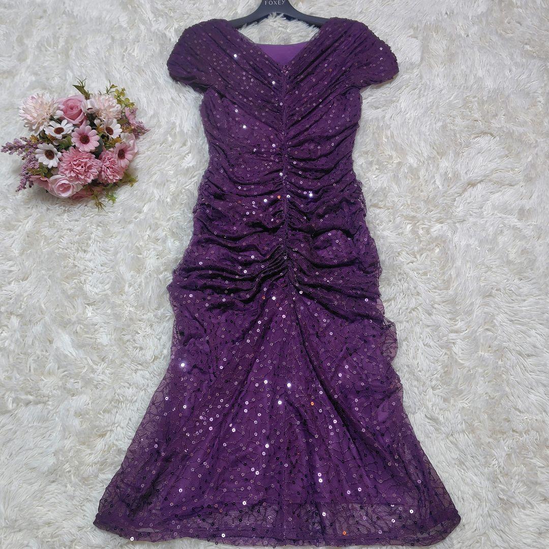 【未使用品♡美シルエット】タダシショージ　スパンコールカクテルドレス　S