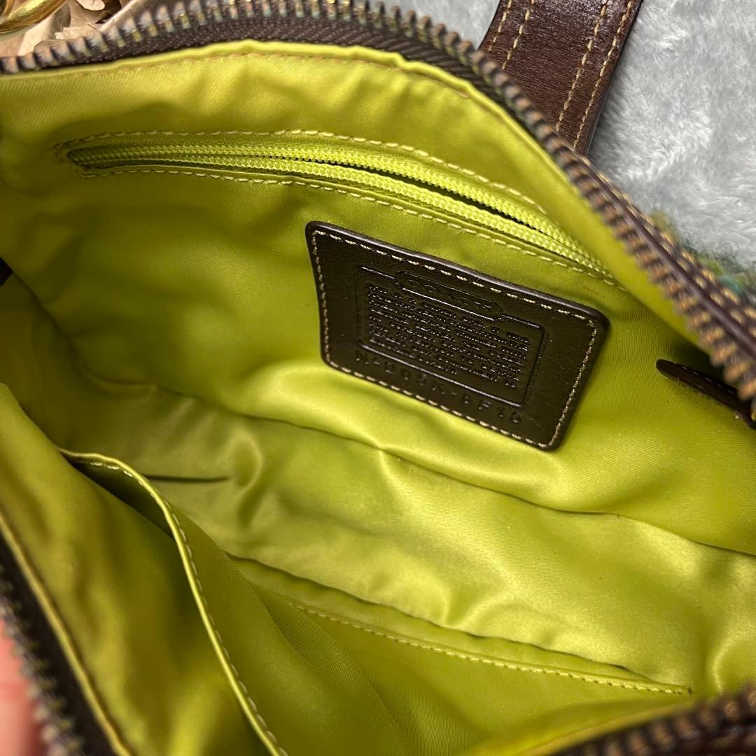 COACH コーチ アクセサリーポーチ ツイード スエード