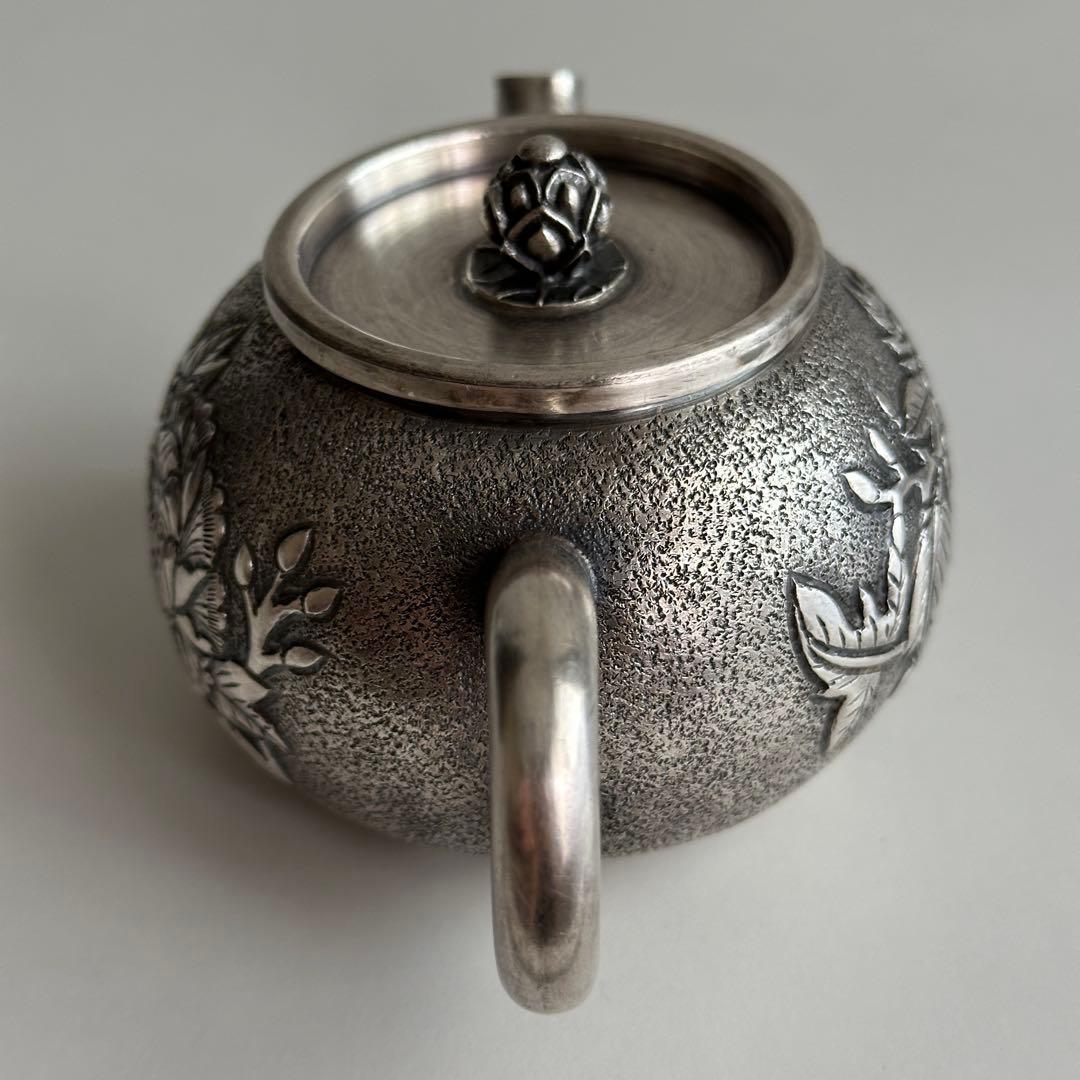 M*a様 銀製 茶器 茶道具 急須 足銀999 牡丹 金属工芸